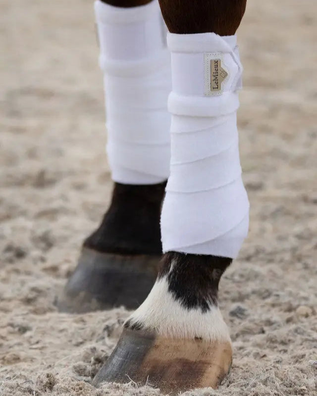 White LeMieux Loire Polo Bandages: Horse Leg Wraps for Equine Leg Protection & Support