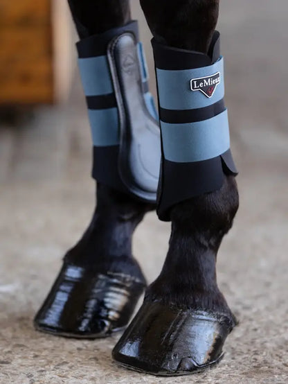 LeMieux Grafter Ice Blue Horse Brushing Boots - Leg Protection for Riding, Schooling, Turnout | Equiflair