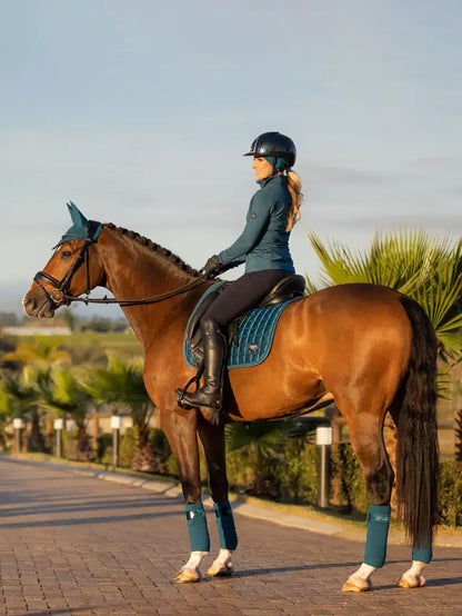 LeMieux Loire Classic Dressage Square Marine Saddle Pad on Horse | Equestrian Gear by Equiflair