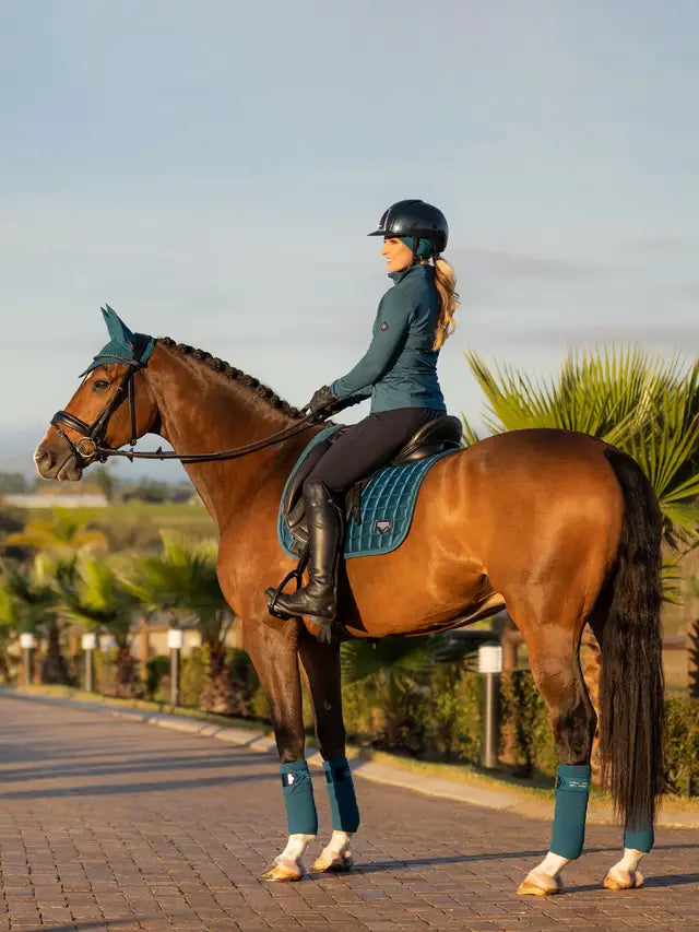 LeMieux Loire Classic Dressage Square Marine Saddle Pad on Horse | Equestrian Gear by Equiflair