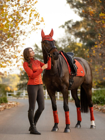 LeMieux Loire Memory Dressage Square Sienna: Elegant horse saddle pad in sienna color. Equiflair