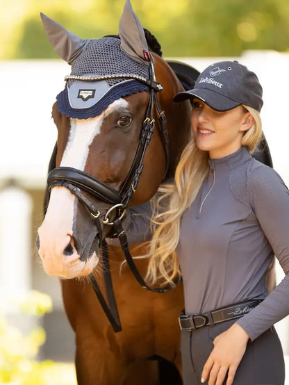 LEMIEUX Loire Fly Hood in Twilight Grey for Horses | Equiflair Equestrian