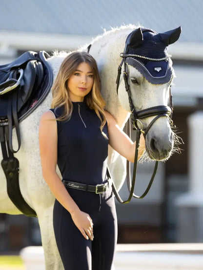 Lemieux Loire Fly Hood Twilight Navy - Equestrian Horse Fly Protection