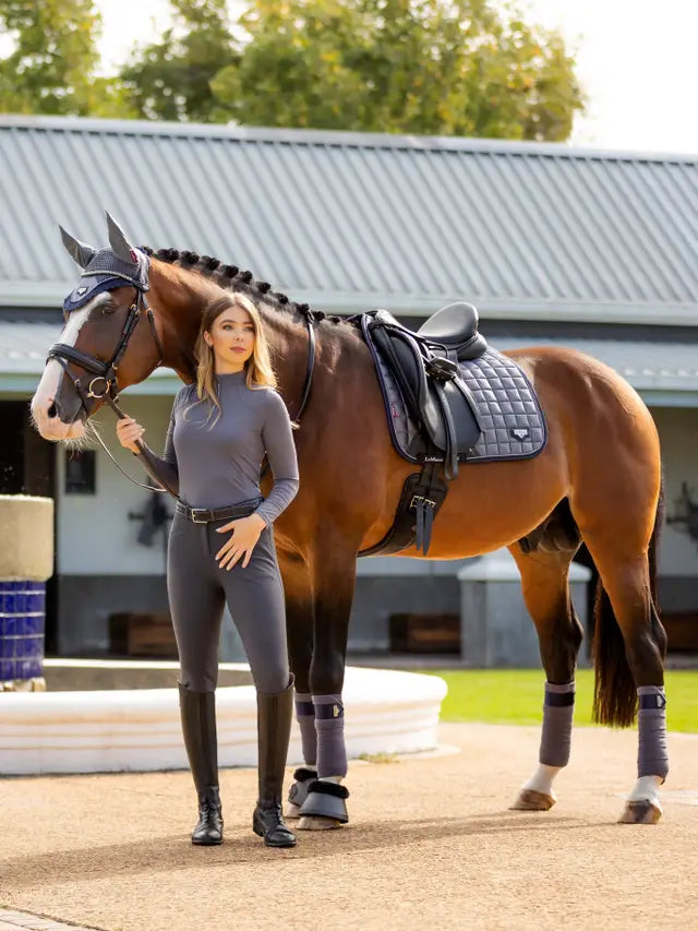 LeMieux Loire Classic Dressage Saddle Pad - Twilight Grey. Elegant horse riding equipment by Equiflair.