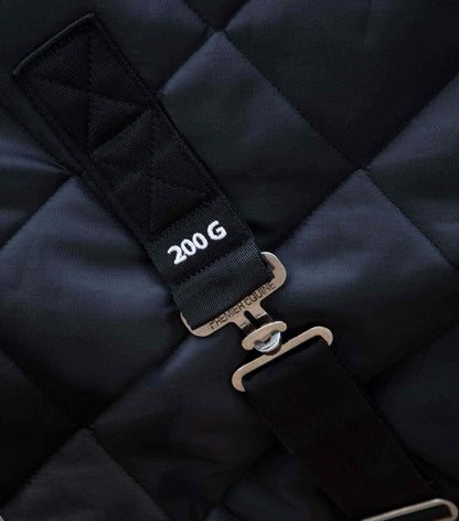 Premier Equine Tuscan Stable Rug 200g Black - Quilted Medium Weight Horse Blanket