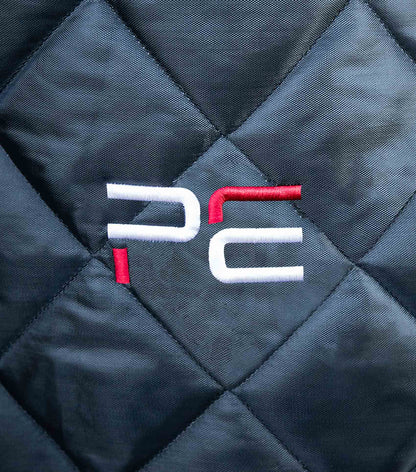 Premier Equine Tuscan Stable Rug 200G Black - Quilted horse rug close up