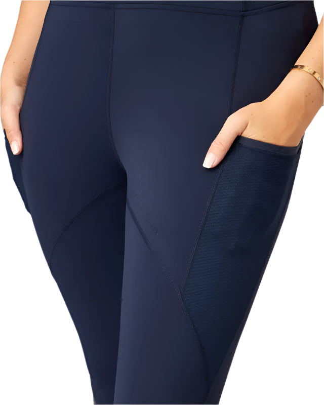 LeMieux Lucie Mesh Leggings in Navy with Pocket | Women's Equestrian & Activewear Leggings