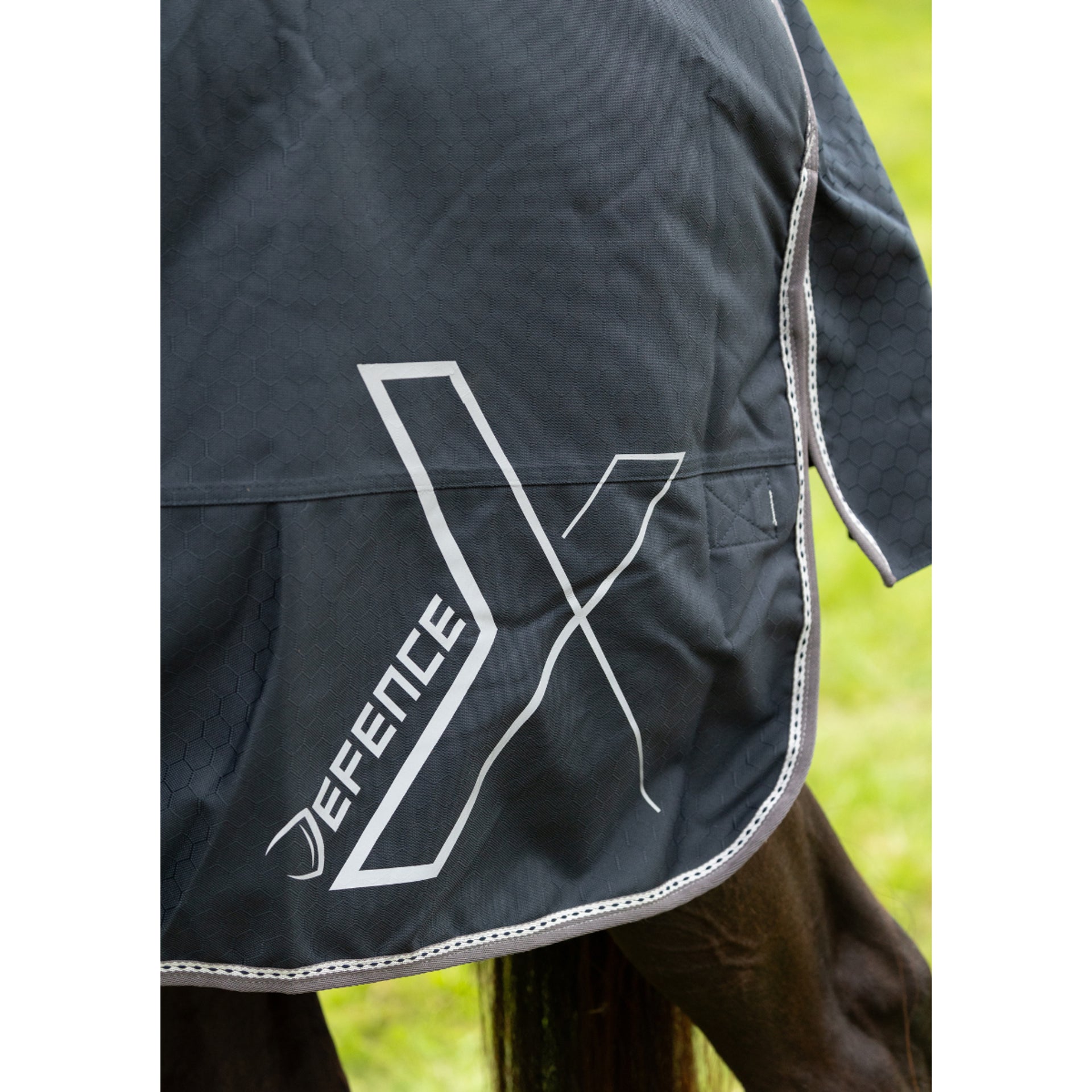 DefenceX Shield 200g Horse Turnout Rug with Detachable Neck - Waterproof Ripstop Navy Rug for Horses