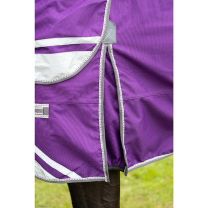 DefenceX Shield Purple Horse Turnout Rug: Waterproof, Detachable Neck, Reflective. 0g Middleweight Equine Blanket.