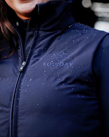 Equidry Torrent Padded Gilet Navy Women's Riding Vest - Water-repellent, Windproof