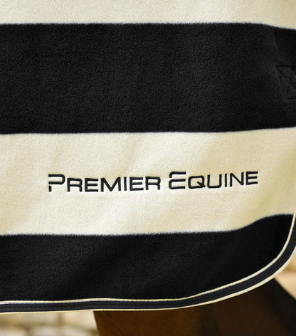 Premier Equine Black/White Striped Horse Fleece Rug. Stylish & Warm Horse Blanket.