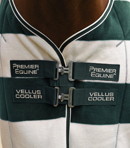Premier Equine Vellus Cooler Horse Fleece Rug - Green & White: Warm, Comfortable, High-Quality Horse Clothing