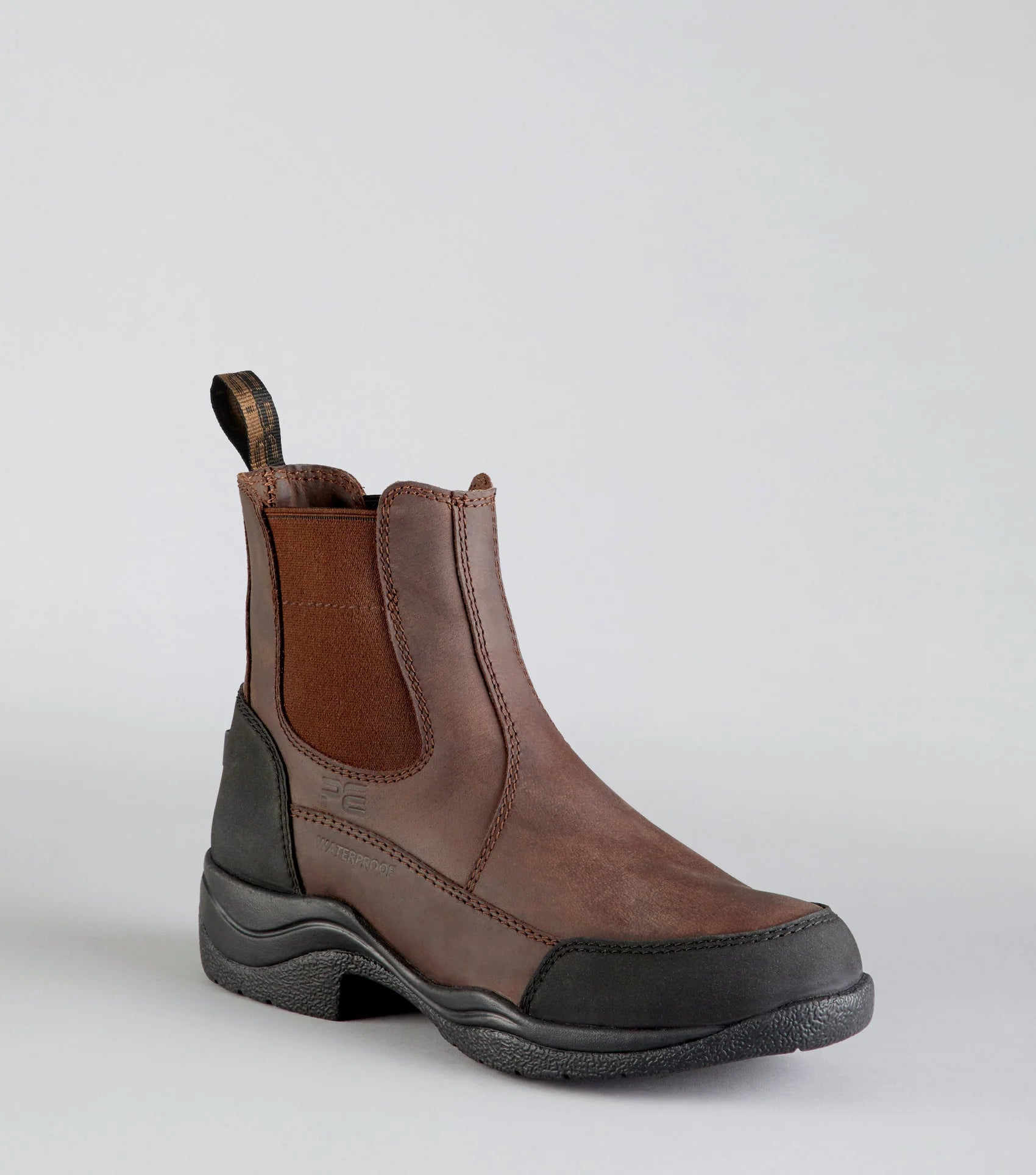 PREMIER EQUINE VINCI Waterproof Brown Boots - Equestrian Yard Riding Boots, Leather Pull On Ankle Boots