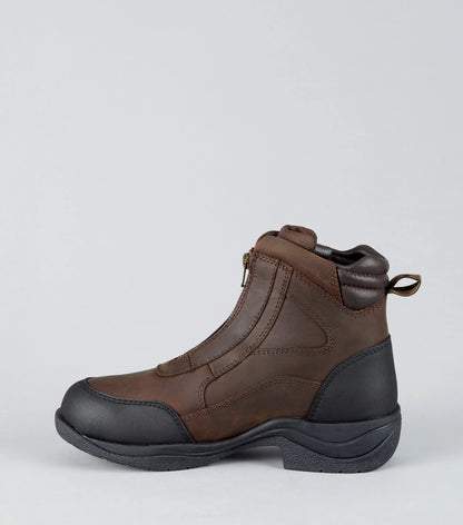 Brown Waterproof Zip Riding Boot - Premier Equine Vinci Leather Ankle Boot