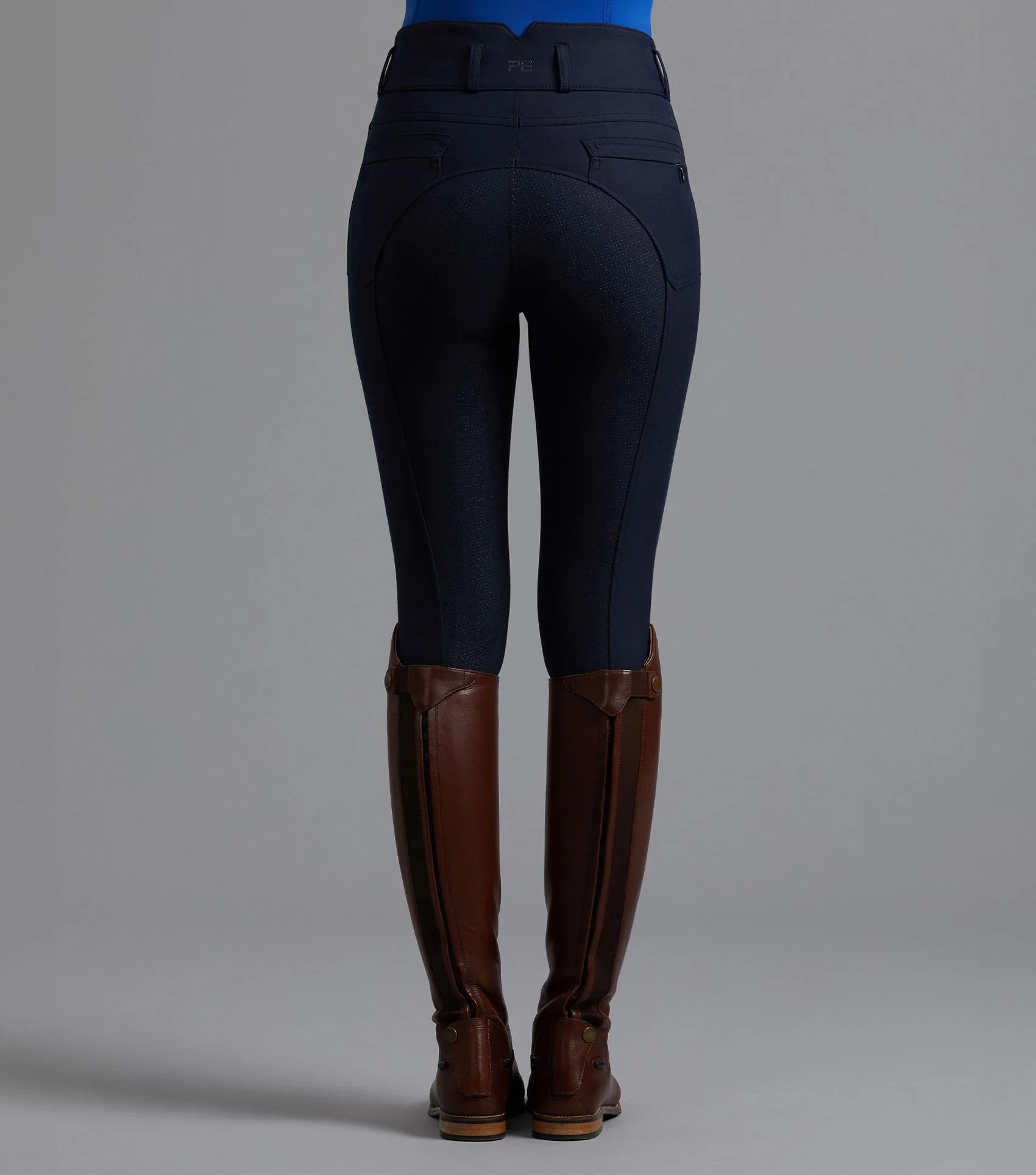 Premier Equine Virtue Ladies Navy Riding Breeches Full Seat Gel. Equiflair Equestrian Apparel
