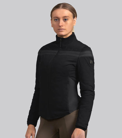 Premier Equine Vivace Ladies Training Jacket in Jet Black. Equestrian apparel, water-resistant, breathable.
