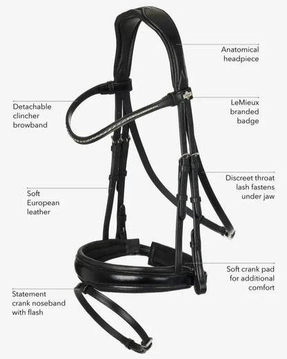 LeMieux Kudos Classic Dressage Bridle Black