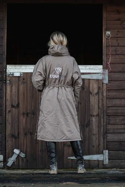 EQUIDRY Evolution Women's Thin Fleece Taupe Coat - Equestrian Waterproof Clothing