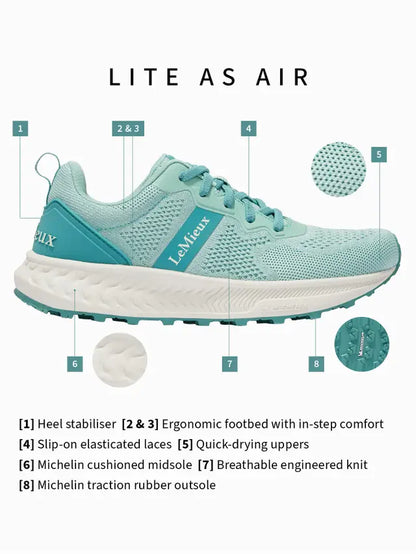 LeMieux Youth Trax-Lite Aqua Trainer: Lightweight, Breathable Equestrian Shoe with Michelin Sole